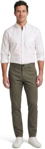 Plaid&Plain Men’s Slim Fit Khaki Pants Men’s Tapered Chino Pants - Image 2