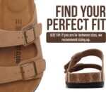 Project Cloud 100% Genuine Leather Flat Sandals For Women 2026 Cork Footbed Womens Sandals with Memory Foam and arch support Vacation Essentials Slides for Women Footwear (Venita) - Image 6
