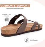 FITORY Women's Slide Sandals with Soft Cork Footbed, Comfort Arch Support Flat Sandals for Summer Size 6-11 - Image 4