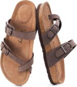 FITORY Women's Slide Sandals with Soft Cork Footbed, Comfort Arch Support Flat Sandals for Summer Size 6-11 - Image 6