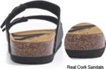 FITORY Mens Sandals, Arch Support Slides with Adjustable Buckle Straps and Cork Footbed Size 7-14.5 - Image 5