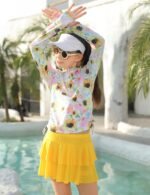 Vogseek 3-12T Girls Rash Guard 2 Pieces Bathing Suit Long Sleeve Swimsuit Swimming Skirt with Shorts Swimwear - Image 3