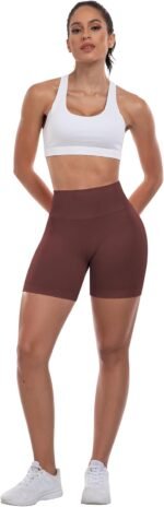 ATHVOTAR Workout Gym Shorts Women, High Waisted Seamless Butt Lifting Scrunch Butt Sports Shorts - Image 3