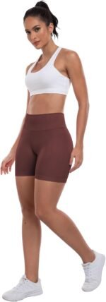 ATHVOTAR Workout Gym Shorts Women, High Waisted Seamless Butt Lifting Scrunch Butt Sports Shorts - Image 4