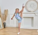 uideazone Gymnastics Leotards for Girls Sparkly Ballet Unitard with Shorts One-Piece Biketards Outfits for Toddler 2-9T - Image 3