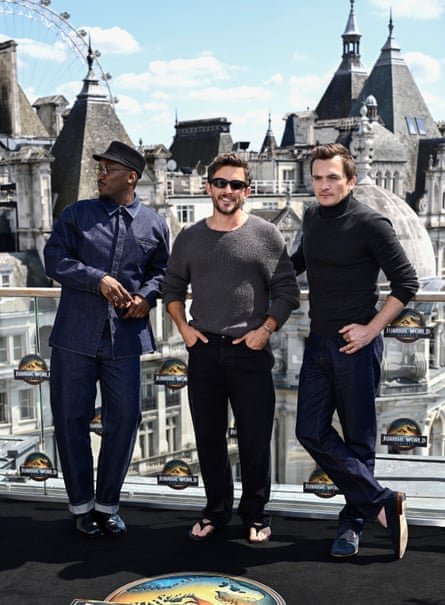 Mahershala Ali, Jonathan Bailey and Rupert Friend attend the Jurassic World Rebirth.