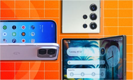 The best android phones of 2024. Clockwise from left; Google Pixel 9 Pro Fold; Samsung Galaxy S24 Ultra; Samsung Galaxy Z Fold 6