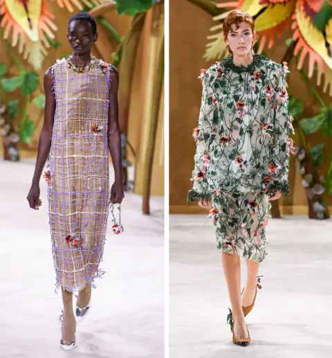 Stephane Cardinale - Corbis/Dominique Maitre - WWD via Getty Images Mary Ukech walks the runway during the Chanel Haute Couture Fall/Winter 2026/2027 show as part of Paris Fashion Week on July 07, 2026 in Paris, France. Model on the runway at the Chanel fashion held at Grand Palais