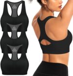 AENLLEY Padded Racerback Sports Bras for Women - Breathable Medium Support for Yoga Gym Workout Fitness