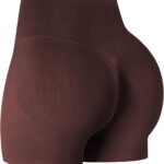 ATHVOTAR Workout Gym Shorts Women, High Waisted Seamless Butt Lifting Scrunch Butt Sports Shorts