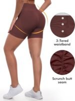 ATHVOTAR Workout Gym Shorts Women, High Waisted Seamless Butt Lifting Scrunch Butt Sports Shorts - Image 2