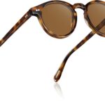 AVAWAY Small Face Womens Mens Sunglasses Polarized – Round Acetate Frame UV400 Protection for Driving Vacation Summer Outings