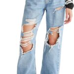 Aeropostale Women's Aeropostale Womens Juniors High Rise Loose Fit Jean
