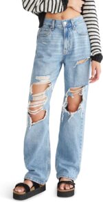 Aeropostale Women's Aeropostale Womens Juniors High Rise Loose Fit Jean