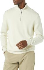 Amazon Essentials Men's 100% Cotton Quarter-Zip Mock Neck Sweater