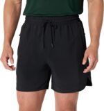 Amazon Essentials Men's Athletic Performance Stretch Contrast Woven Gym Training Short with 6" Inseam