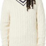 Amazon Essentials Mens Cable Knit V-Neck Sweater