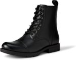 Amazon Essentials Men's Cap Toe Lace Up Combat Boots With Zipper