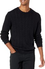 Amazon Essentials Men's Crewneck Cable Cotton Pullover Sweater