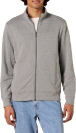 Amazon Essentials Men's Full Zip Mock Neck French Terry Sweatshirt, Lightweight