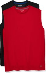 Amazon Essentials Men's Gym Tank Tops, Moisture-Wicking Dry Fit Breathable Muscle Shirts, Pack of 2