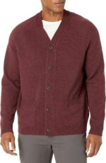 Amazon Essentials Men's Lambs Wool V-Neck Cardigan Sweater with Pockets (Previously Goodthreads)