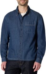 Amazon Essentials Men's Modern Oversized-Fit Denim Button-Down Shirt