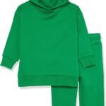 Amazon Essentials Unisex Kids' and Toddlers' Modern Sweatsuit Set, 2 Piece Hooded Outfit, Pack of 2