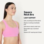 Amazon Essentials Women's Active FormFlex Buttery Soft Light Support Square Neck Racerback Sports Bra - Image 2