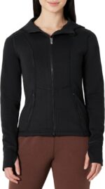 Amazon Essentials Women's Fitted Active Sweat Zip Jacket with Hood