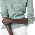 Amazon Essentials Women's Lightweight Cable Knit Long Sleeve Sweater
