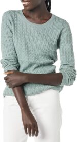 Amazon Essentials Women's Lightweight Cable Knit Long Sleeve Sweater