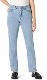 Amazon Essentials Women's Medium Stretch Slim-Fit Mid-Rise Straight Leg Jeans