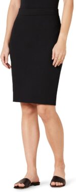 Amazon Essentials Women's Ponte Pull-On Fitted Pencil Skirt, Business Casual, Everyday Wear