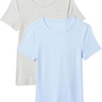 Amazon Essentials Women's Slim-Fit Short-Sleeve Crewneck T-Shirt, Pack of 2