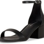 Amazon Essentials Women's Two Strap Heeled Sandals with Adjustable Ankle Strap, Padded Memory Foam Insole