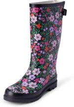 Amazon Essentials Women's Waterproof Tall Rain Boot with Adjustable Buckle
