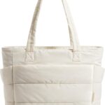 BAGSMART Tote Bag for Women, Lightweight Puffy Tote Bag with Compartments Shoulder Bag Handbag for Travel, Work, Gym | Lightweight