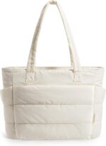 BAGSMART Tote Bag for Women, Lightweight Puffy Tote Bag with Compartments Shoulder Bag Handbag for Travel, Work, Gym | Lightweight