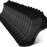 BAMBOO COOL Men's Ankle Socks Moisture Wicking Breathable Odor Control Athletic Cushioned Running Socks Arch Support 8 Pack