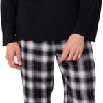 BAMBOO COOL Mens Pajamas Set Plaid Pjs Pijama Long Sleeve with Pockets | Christmas Pajamas Set, Plaid Pjs, Lightweight Pijama, Long Sleeve, Woven Pants, bottoms with Pockets