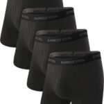 BAMBOO COOL Men's Ultra Breathable Underwear,No Riding Up Boxer Briefs with ComfortFlexible Waistband,Multipack