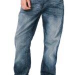 Buffalo David Bitton Mens Relaxed Straight Leg Driven Jean with Stretch Fabric