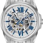 Bulova Men's Classic Sutton 3-Hand 21-Jewel Automatic Watch, 42 Hour Power Reserve, Skeleton Dial, Luminous Hands, 100M Water Resistant, 43mm