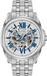 Bulova Men's Classic Sutton 3-Hand 21-Jewel Automatic Watch, 42 Hour Power Reserve, Skeleton Dial, Luminous Hands, 100M Water Resistant, 43mm