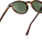 CARFIA Acetate Polarized Sunglasses for Men Retro Classic Round Shades