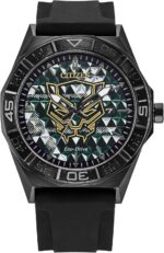 CITIZEN Men's Eco-Drive Marvel Black Panther, 42mm Black Stainless Steel Case with a Black Dial & Silicone Strap (Style: AW1858-03W)
