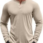 COOFANDY Men's Henley Shirts Long Sleeve Button T-Shirt Lightweight Fashion Casual Pullover Shirt