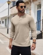 COOFANDY Men's Henley Shirts Long Sleeve Button T-Shirt Lightweight Fashion Casual Pullover Shirt - Image 2