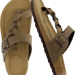 CUSHIONAIRE Women's Libby Cork footbed Sandal with +Comfort and Wide Widths Available,